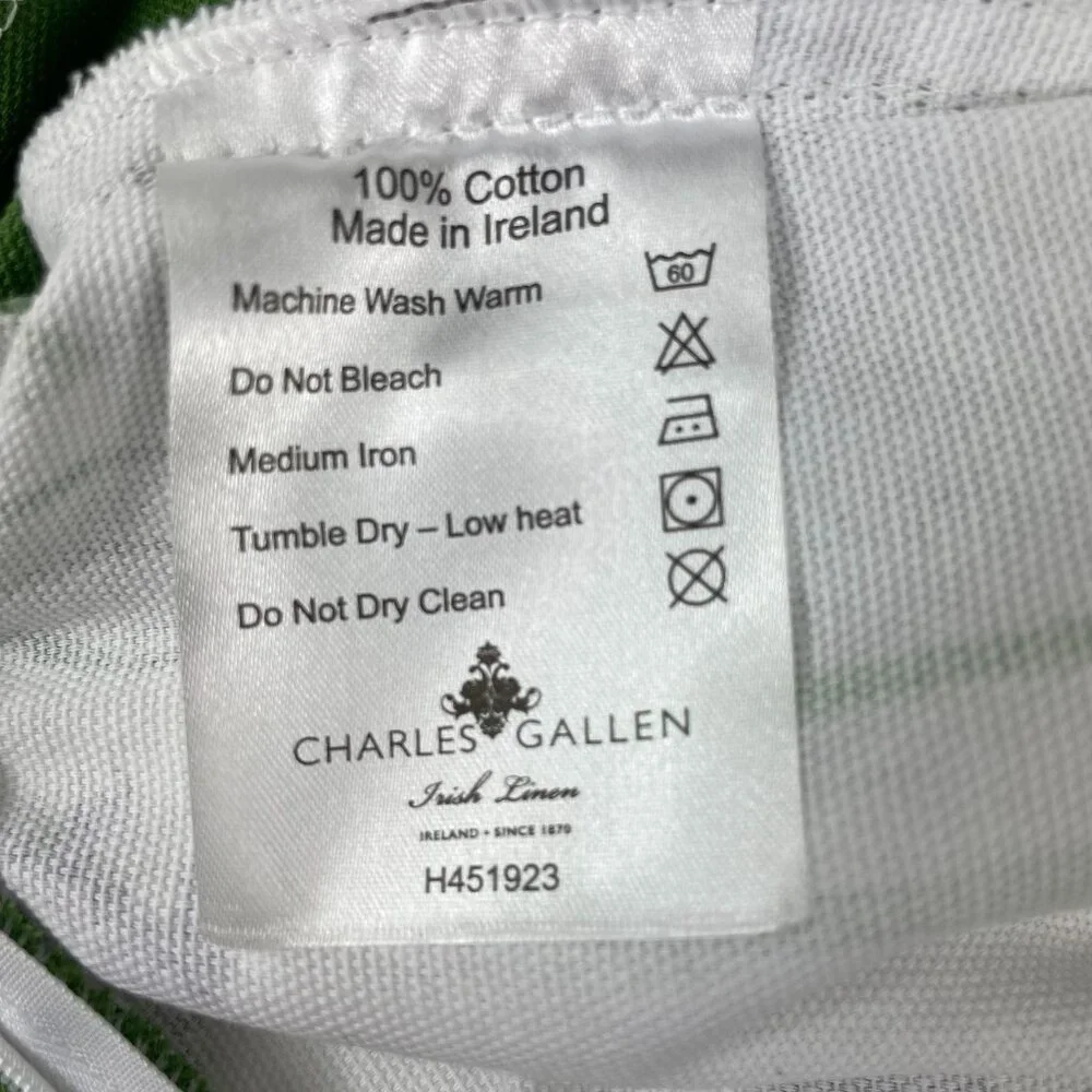 Charles Gallen Irish 100% Cotton Wildflower Square Pillow Sham Green Decorative